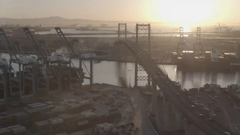 Vincent Thomas Bridge Long Beach Stock Footage 85005503
