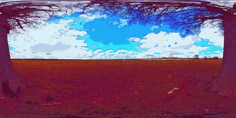 Vincent Van Gogh Style 4K 360 VR Coloful Cloudy Country side Park Field Stock-Footage 171998796