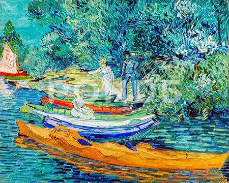 Vincent van Gogh's Bank of the Oise at Auvers (1890) famous painting ...