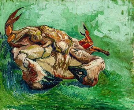 Vincent van Gogh's Crab on its Back (1888) famous painting. Stock Illustration