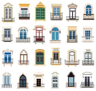 Vindows vector collection Illustrazione stock