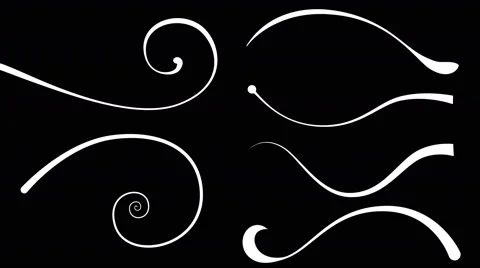 Vine and Leaf Flourish Elements 4K Stock Footage 59857967