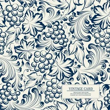 Vine background card. Stock Illustration