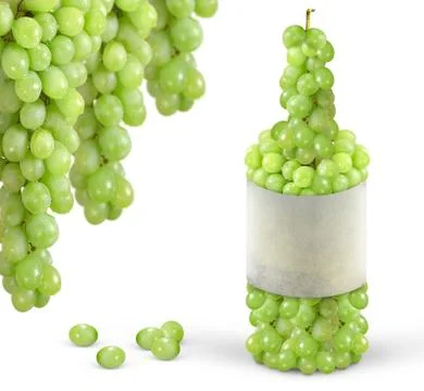Vine bottle made from grape, concept Stock Illustration