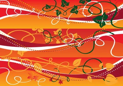 Vine floral  Background Web Banners set, vector illustration Stock Illustration