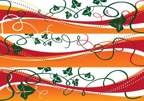 Vine floral  Background Web Banners set, vector illustration Stock Illustration