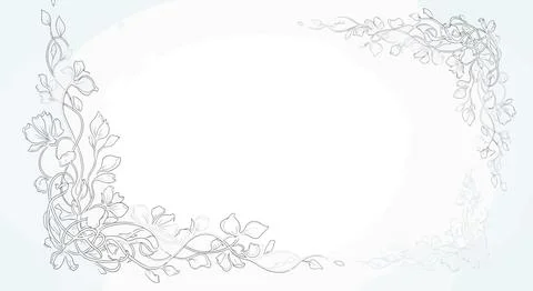 Vine floral border frame Stock Illustration