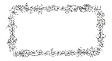 Vine floral border frame Illustrazione stock