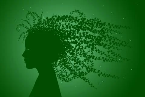 Vine girl Stock Illustration