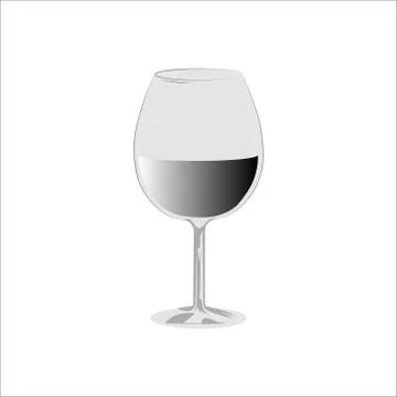 Vine glass. Gray gradation. Vector Image Stock-Illustration