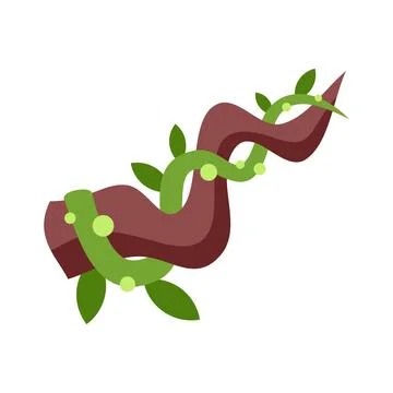 Vine growing around a tree branch vector art Stockillustratie