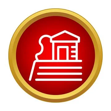 Vine house icon representing vineyard estate or winery Stock Illustration