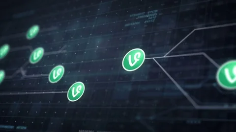 Vine Icon Line Connection of Circuit Board Loop Animation 4K Stock Footage 70597249