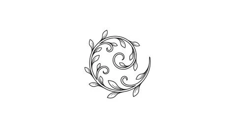 Vine leaf circular frame icon Stock Illustration