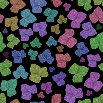 Vine leaf motif multicolored seamless pattern design Stock Illustration