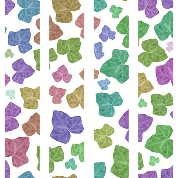 Vine leaf motif multicolored seamless stripes pattern design Stock Illustration