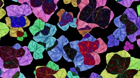 Vine leaf motif overlay multicolored pattern animation Stock Footage 333872929