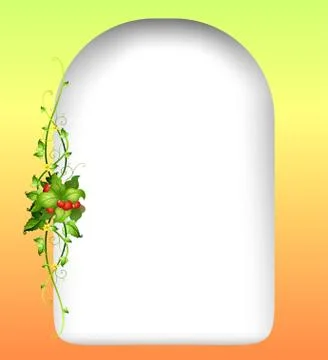 A vine plant at the side of an empty template Illustrazione stock