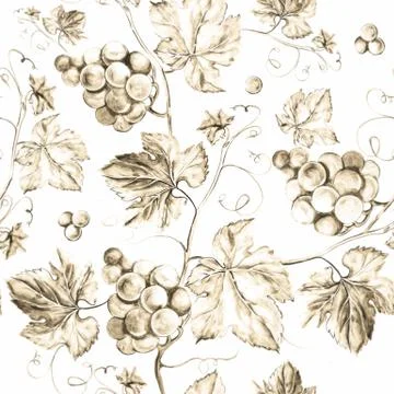 Vine seamless background Stock Illustration