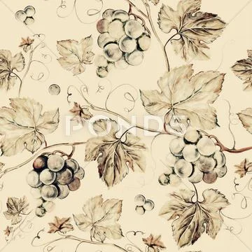 Vine seamless background Stock Illustration