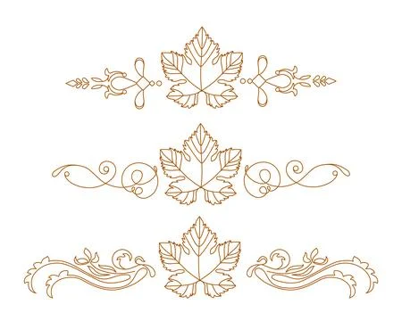 Vine. Vector illustration. Design elements with a twisting vine with leaves and Stock Illustration