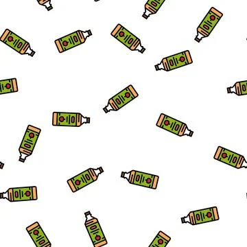Vinegar apple fruit vector seamless pattern Stock Illustration