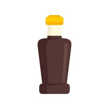 Vinegar bottle icon flat isolated Stock Illustration