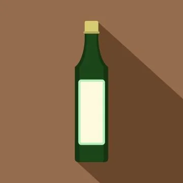 Vinegar bottle icon, flat style Stock Illustration