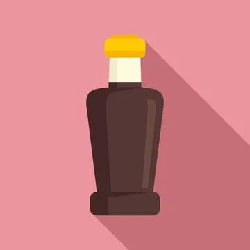 Vinegar bottle icon, flat style Stock Illustration