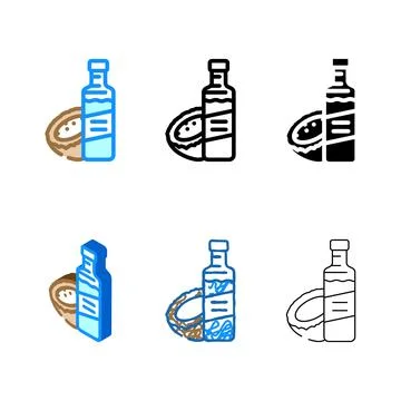 Vinegar coconut tropical color icon vector clean 스톡 일러스트