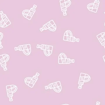 Vinegar coconut tropical line vector seamless pattern Illustrazione stock