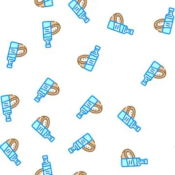 Vinegar coconut tropical vector seamless pattern Illustrazione stock