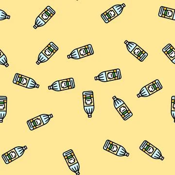 Vinegar condiment vector seamless pattern Illustrazione stock