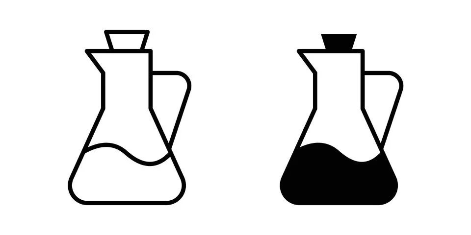 Vinegar icon linear versions pack on white background Stock Illustration