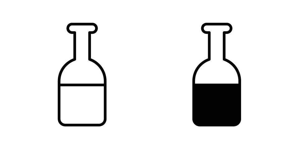 Vinegar icon vector concepts, line and silhouette style Stockillustratie
