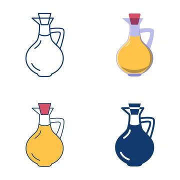 Vinegar in a jar icon set Stock Illustration