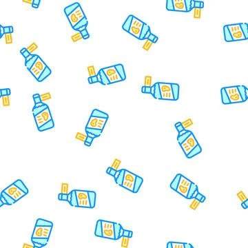 Vinegar mango vector seamless pattern line Stock Illustration