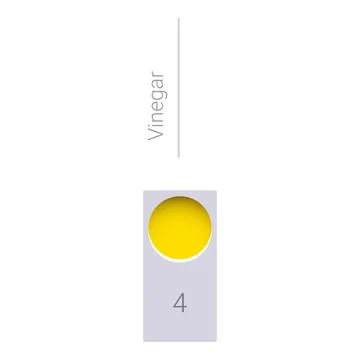 Vinegar ph level shown on a scale with number four Illustrazione stock