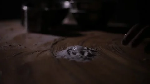 Vinegar poured on soda that is foaming Stock Footage 61786222