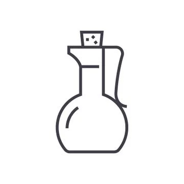 Vinegard,sauce vector line icon, sign, illustration on background, editable Illustrazione stock