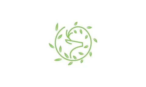 Vines plant with deer shape logo symbol vector icon illustration graphic desi Stock Illustration