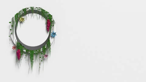 Vines/Garden Background Border, circle Stock Footage 303304959