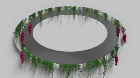 Vines/Garden Background Border, oval Stock Footage 303304960