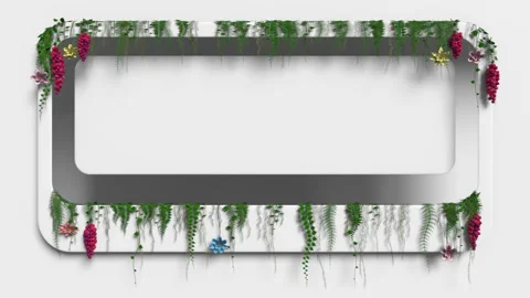 Vines/Garden Background Border, rectangle Stock Footage 303304955