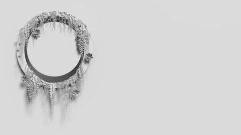 Vines/Garden Background Border, white circle Stock Footage 301793973