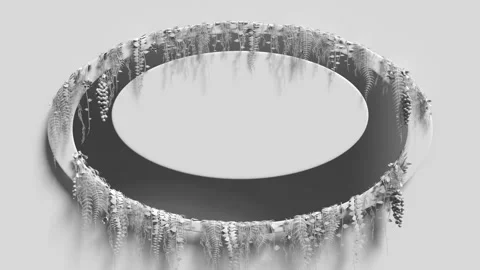 Vines/Garden Background Border, white oval Stock Footage 301793975