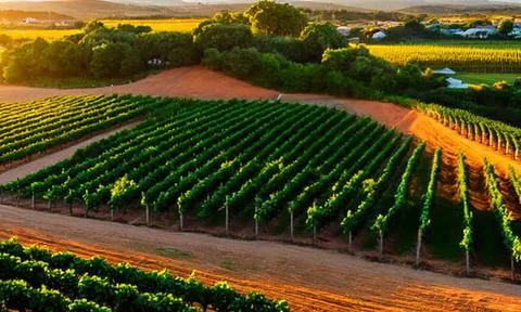 Vineyard aerial view Stock Photos
