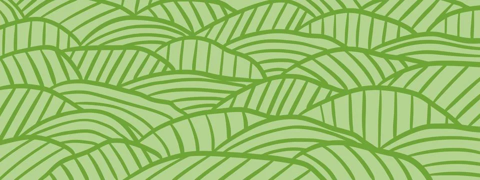Vineyard field pattern. Wavy stripe farm hills and curved line landscape Stock Illustration