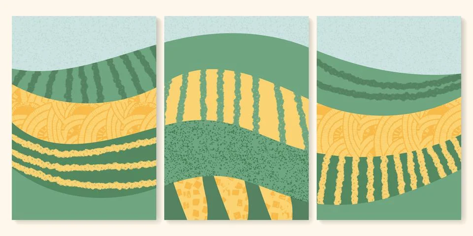 Vineyard field with texture vector illustration. Abstract winery agriculture Stock Illustration
