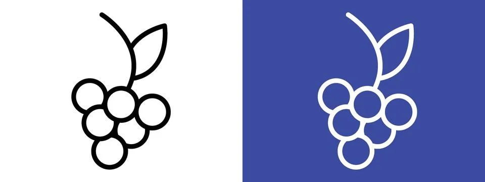 Vineyard Grape Icon for Wine Making, Fruit Production, and Culinary Uses Stock Illustration